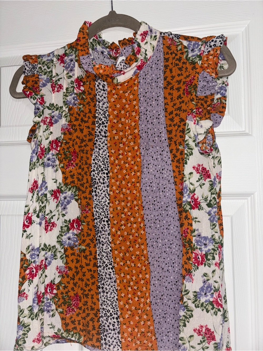 everleigh Multicolor Floral Patchwork Ruffle Tank